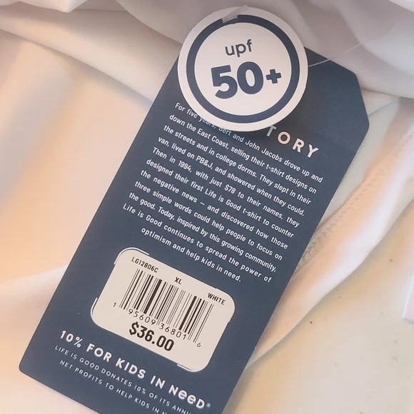 Life Is Good White Boardshorts Size XL Beach Shorts Pool Sun Protection Water - Picture 6 of 8